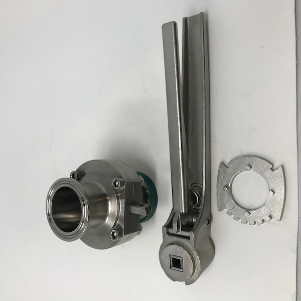 Sanitary Butterfly Valve 1.5"Tri Clamp EPDM 316L SS Multi-Pos Handle